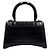 Balenciaga Borsa Tote Hourglass XS nera con manico superiore e logo dorato Nero - vista 4