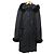 Autre Marque Langer Mantel aus Rex-Kaninchenfell OLD ENGLAND Schwarz