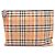 Burberry Karo-Clutch mit Lederbesatz Braun