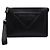 Prada Clutch con tracolla logo triangolare in pelle Saffiano nera Nero