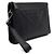 Prada Clutch con tracolla logo triangolare in pelle Saffiano nera Nero - vista 3