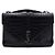 Saint Laurent Grande bolsa tote College com relevo de crocodilo, bolsa de ombro com corrente prateada e transversal Preto
