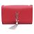 Saint Laurent Borsa Kate Classic Medium con catena argentata, a tracolla o a spalla Rosso