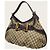Gucci Borsa Hobo Queen in Jacquard Gold Ribbon Marrone - vista 2
