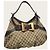 Gucci Borsa Hobo Queen in Jacquard Gold Ribbon Marrone - vista 3