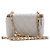 Vanity Chanel Beauty case Caviar Grigio Perla con catena dorata Marrone - vista 4