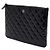 Chanel Clutch Black Patent Leather Silver CC Classic New Medium - vista 3