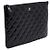 Chanel Clutch Black Patent Leather Silver CC Classic New Medium - vista 4