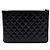 Chanel Clutch Black Patent Leather Silver CC Classic New Medium - vista 5