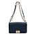 Chanel Borsa a Spalla Boy Chevron Blu Caviar Medium Flap con Catena Oro