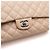 Chanel Borsa a tracolla classica in agnello beige con catena argentata media Marrone - vista 14
