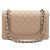 Chanel Borsa a tracolla classica in agnello beige con catena argentata media Marrone - vista 4