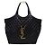 Saint Laurent Maxi Shopper Eye Care in Pelle di Agnello Nera e Oro Nero