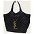 Saint Laurent Maxi Shopper Eye Care in Pelle di Agnello Nera e Oro Nero - vista 2