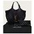 Saint Laurent Maxi Shopper Eye Care in Pelle di Agnello Nera e Oro Nero - vista 7