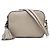 Tory Burch Sac bandoulière et sac caméra en cuir gris avec pompon