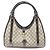 Gucci Borsa Jackie a tracolla in PVC con bordi in vernice GG Logo Marrone