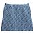 Oblique Dior Mini Saia Flare Riviera Azul Efeito Esponja Tweed de Mistura de Algodão de Dupla Face