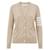 Thom Browne Beiger Wollstrickjacke mit diagonalem V-Ausschnitt Braun