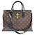 Borsa a tracolla Louis Vuitton M43550 Flower Tote Monogram Marrone Nero
