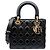 Borsa a tracolla Christian Dior Lady Cannage in agnello Nero