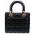 Borsa a tracolla Christian Dior Lady Cannage in agnello Nero - vista 2
