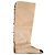 Chanel Karl Lagerfeld Resort 2011 Botas Altas de Cuero Negro Beige