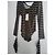 Sonia Rykiel Body in velluto a righe nero e kaki Cachi - vista 4