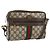 Borsa a Spalla GUCCI GG Supreme Web Sherry Line PVC Beige Oro Auth 194659A D'oro