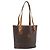 Céline Bolsa Tote CELINE Macadam em PVC e couro marrom com detalhes dourados Auth BA14737