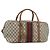 Borsa Boston GUCCI GG Supreme Web Sherry Line PVC Beige Oro Auth 193576A D'oro