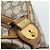 Borsa Boston GUCCI GG Supreme Web Sherry Line PVC Beige Oro Auth 193576A D'oro - vista 14