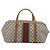 Borsa Boston GUCCI GG Supreme Web Sherry Line PVC Beige Oro Auth 193576A D'oro - vista 3