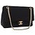 CHANEL Matelasse Double Flap Chain Shoulder Bag Cotton Black Gold Tone CC Auth 194097 Nero