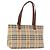 BURBERRY Nova Check blauer Tote Bag PVC Beige Gold Auth 194843V Golden