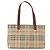 BURBERRY Nova Check blauer Tote Bag PVC Beige Gold Auth 194843V Golden - Ansicht 3