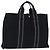 Hermès Borsa Fourre Tout HERMES MM Tela Nero Argento Autentica gh2247A