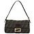 FENDI Zucca Canvas Mamma Baguette Borsa a Spalla Marrone Nero Auth 195009M - vista 2