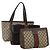 Borsa GUCCI GG Supreme Web Sherry Line in PVC e scamosciato 3 Set Beige Marrone Auth 187898