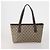 Borsa GUCCI GG Supreme Web Sherry Line in PVC e scamosciato 3 Set Beige Marrone Auth 187898 - vista 3