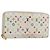 LOUIS VUITTON Monogram Multicolor Zippy Long Wallet White M60241 LV Auth 193587 Bianco