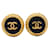 Chanel Coco Mark Vintage Ohrringe Schwarz Golden  - Ansicht 1