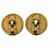 Chanel Coco Mark Vintage Ohrringe Schwarz Golden  - Ansicht 2