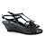 Prada Sandali con zeppa in vernice nera Triangle Nero - vista 3
