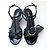 Prada Sandali con zeppa in vernice nera Triangle Nero - vista 4