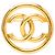 Spilla tonda vintage Chanel Coco Mark D'oro