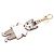 Portachiavi con charm Gucci x Yuko Higuchi BORIS Cat Bianco Beige