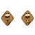 Orecchini a clip Chanel Vintage Coco Mark Diamond D'oro - vista 2