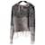 Saint Laurent 17 AW Distress-Pullover mit Fransen Schwarz Weiß