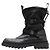 Stivali con platform in pelle Dior Oblique Nero - vista 3